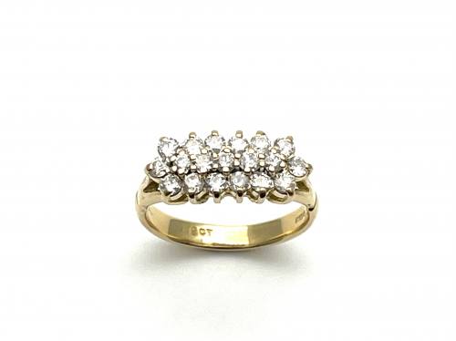 18ct Yellow Gold Diamond Cluster Ring