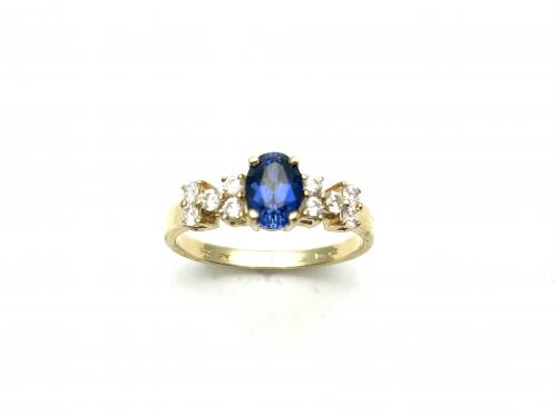 9ct Blue & White C.Z Ring