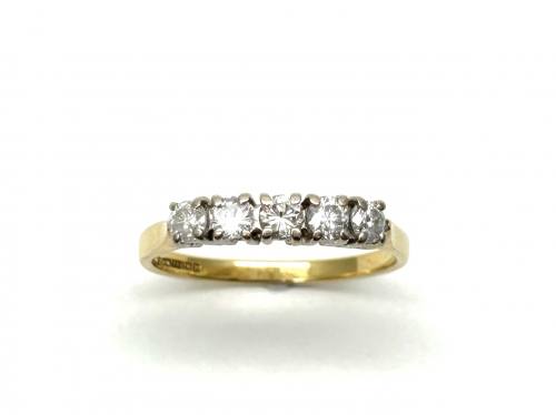 18ct Yellow Gold Diamond 5 Stone Ring