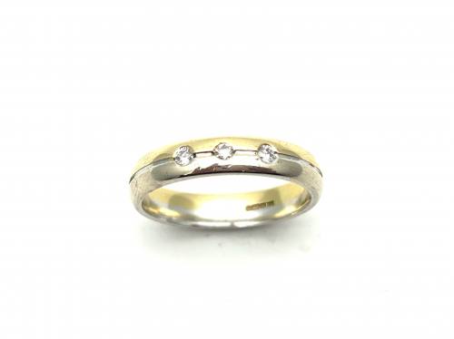 18ct 2 Colour Gold Diamond Band