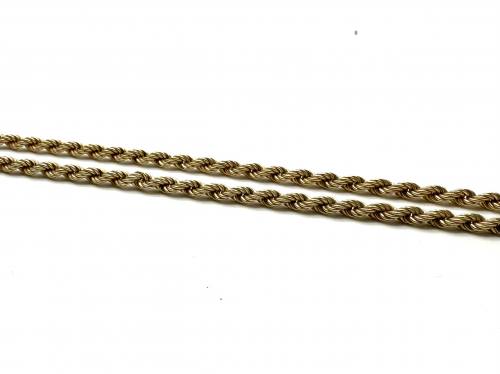 9ct Yellow Gold Rope Chain 16 Inch