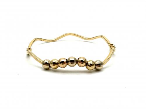 18ct Wave & Ball Bangle (Sold as Seen)