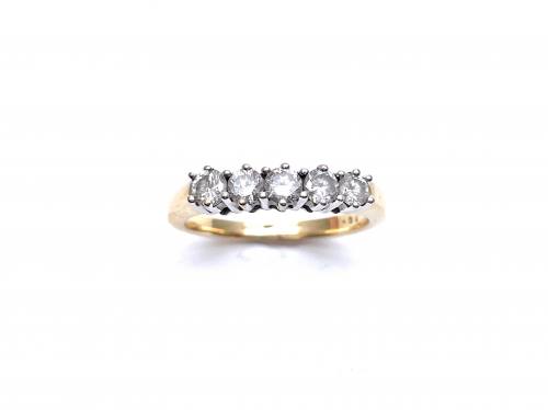 18ct Yellow Gold Diamond 5 Stone Ring