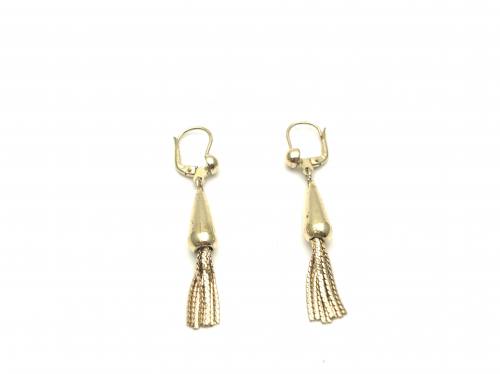 9ct Drop Tassle Hook Earrings