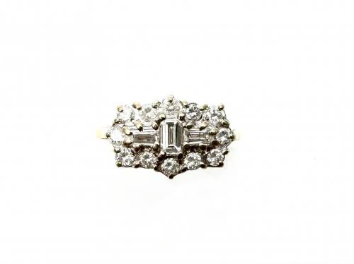 18ct Diamond Boat Shaped Cluster Ring