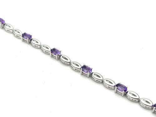 Silver Amethyst Bracelet 7 1/2 inches