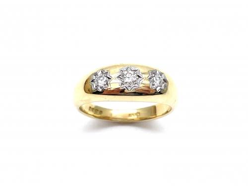 18ct Yellow Gold Diamond 3 Stone Ring