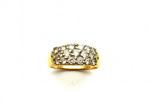 18ct Yellow Gold Diamond Pave Ring