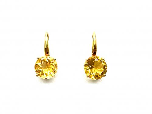 18ct Yellow Gold Quartz Drop Earrings