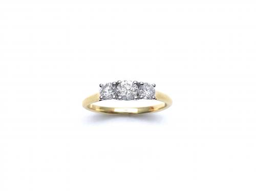 18ct Yellow Gold Diamond 3 Stone Ring