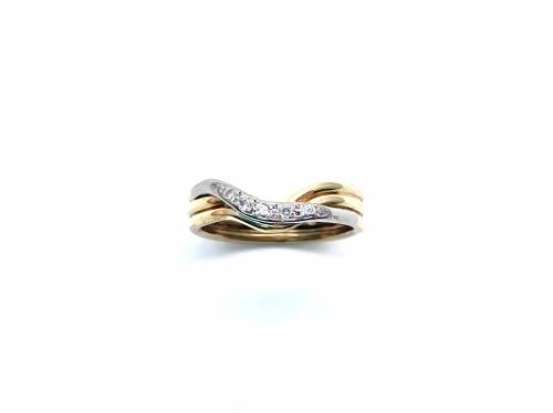 18ct Yellow Gold Diamond Wishbone Ring