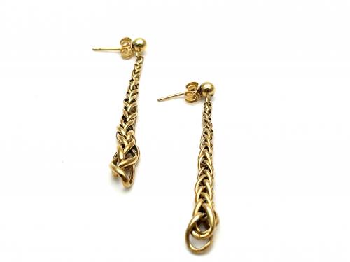 9ct Yellow Gold Stud Drop Earrings