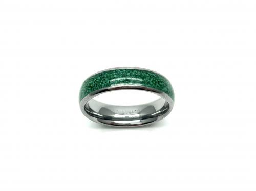 Tungsten Carbide & Malachite Inlay Ring