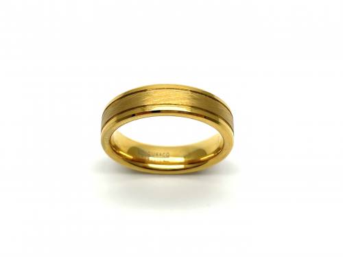 Tungsten Carbide Yellow IP Plating Ring