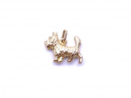 9ct Yellow Gold Terrier Dog Charm