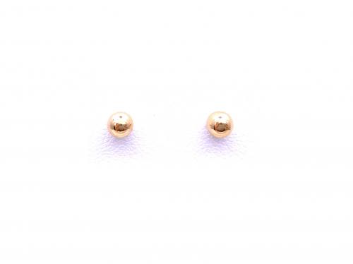 18ct Yellow Gold Ball Stud Earrings 4mm