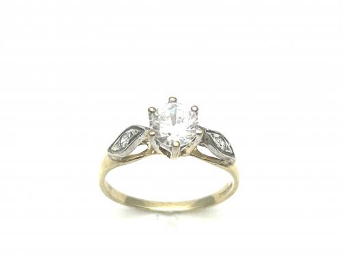 9ct Yellow Gold CZ Solitaire Ring