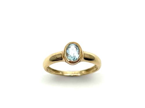 9ct Blue Topaz Solitaire Ring