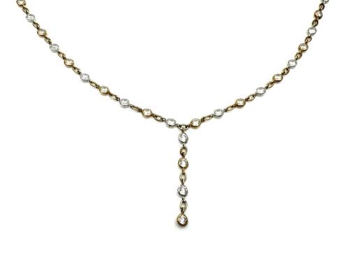 9ct Gold 2 Colour CZ Necklet