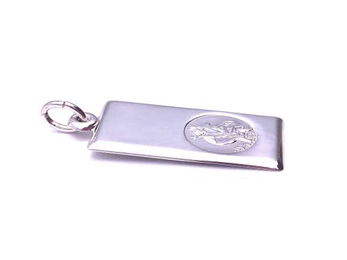 Silver St Christopher Ingot Pendant