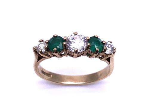 9ct Yellow Gold Chalcedony & CZ Ring