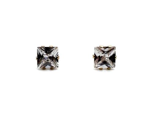 9ct Yellow Gold CZ Stud Earrings