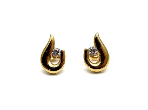 9ct Yellow Gold CZ Stud Earrings