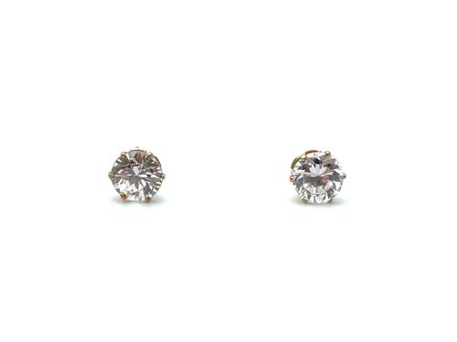 9ct Yellow Gold CZ Stud Earrings