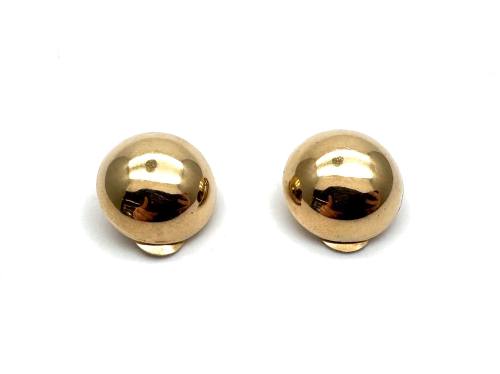 9ct Yellow Gold Domed Clip On Earrings
