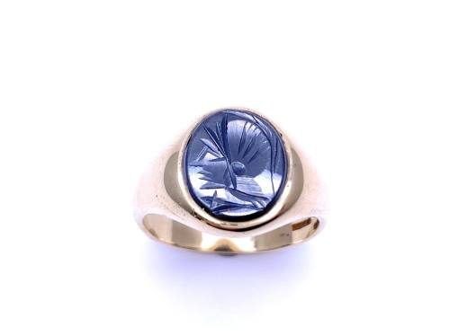 9ct Yellow Gold Haematite Ring