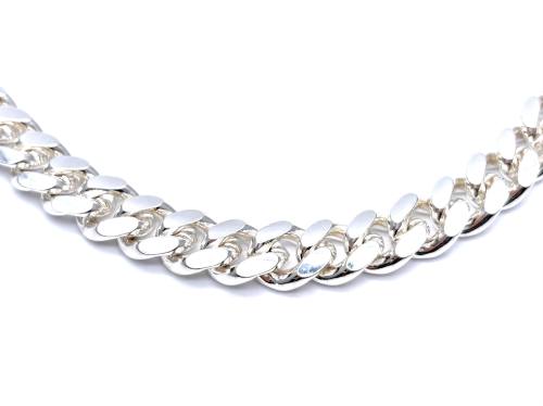 Silver Cuban Curb Chain 20 Inch