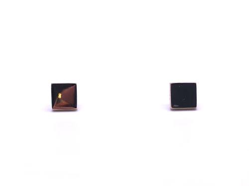 9ct Yellow Gold Square Stud Earrings