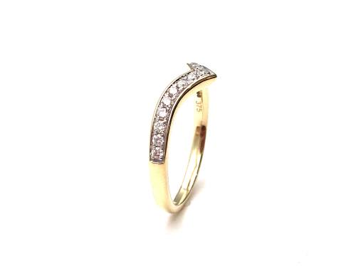 9ct Yellow Gold Diamond Wishbone Eternity Ring