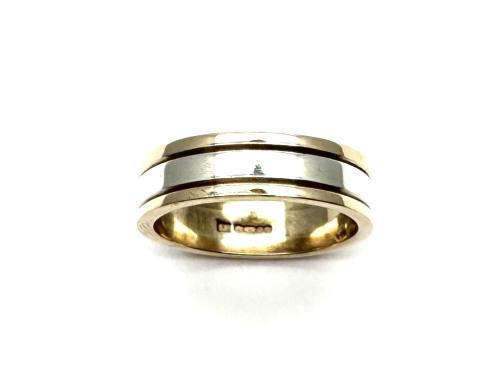 9ct Two Colour Gold Wedding Ring