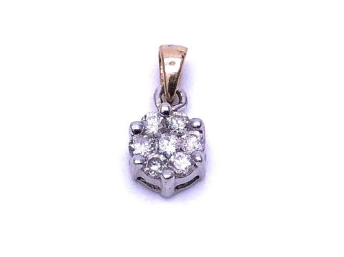 9ct Yellow & White Gold Diamond Pendant
