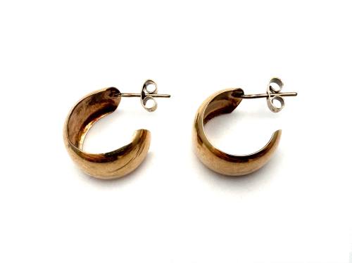 9ct Plain Half Hoop Earrings