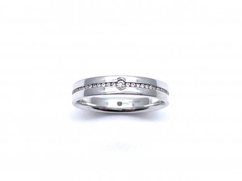 9ct White Gold Diamond Wedding Ring
