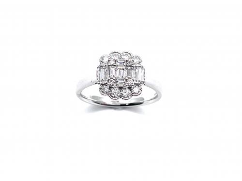 Platinum Art Deco Style Diamond Ring 0.64ct