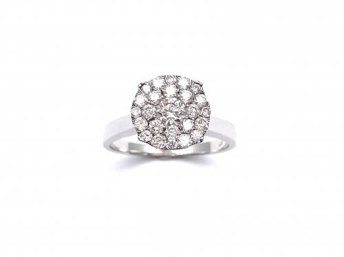 14ct White Gold Diamond Cluster Ring Ap 1.00ct