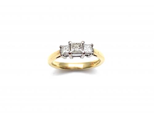 18ct Yellow Gold Diamond 3 Stone Ring