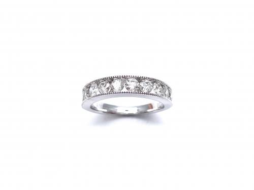 9ct White Gold Diamond Half Eternity Ring