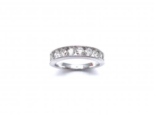 9ct White Gold Diamond Half Eternity Ring