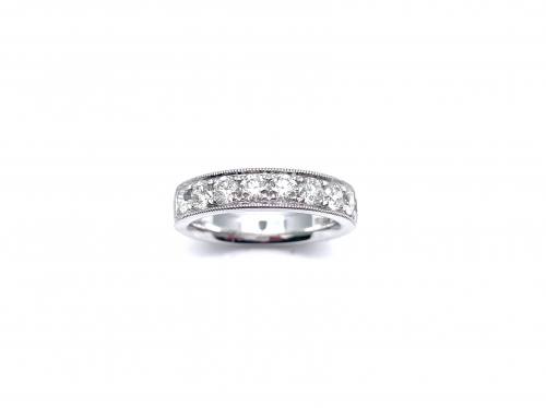 Platinum Diamond Half Eternity Ring 1.00ct