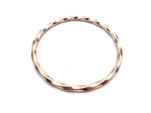 9ct Yellow Gold Twisted Solid Bangle