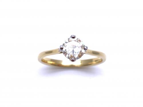 18ct Yellow Gold Diamond Solitaire Ring 0.91ct