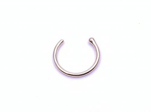 9ct Yellow Gold Open Nose Ring 8mm
