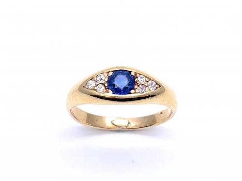 An Old Sapphire & Diamond Ring