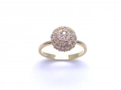 9ct Yellow Gold CZ Cluster Ring