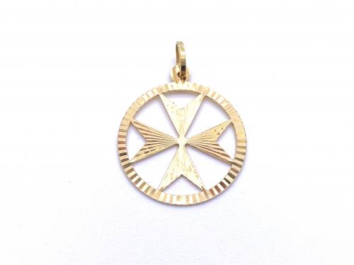 18ct Yellow Gold Maltese Cross Pendant