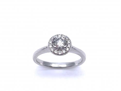 Platinum Diamond Halo Ring